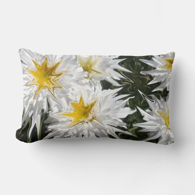 Liquidized White Daisies, Lumbar Cushion. Pillow (Front)