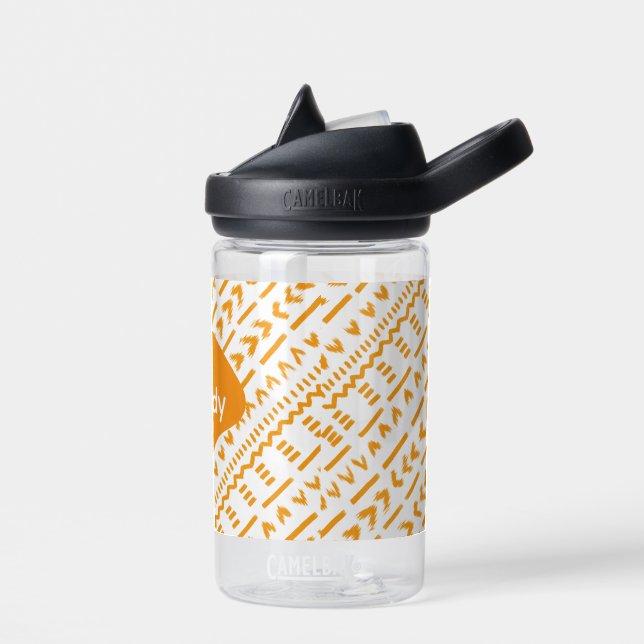 Liquidy Mudcloth African Pattern In White Water Bottle (Left)