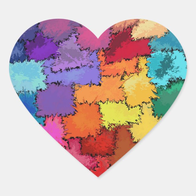 Liquified Colorful Heart Sticker (Front)