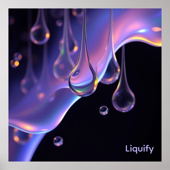Liquify - AI Fantasy Sci-fi Digital Art Print (Front)