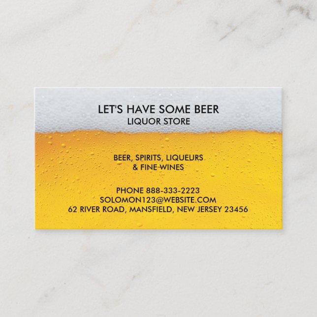 Liquor and Beer Store Business Card Template (Front)