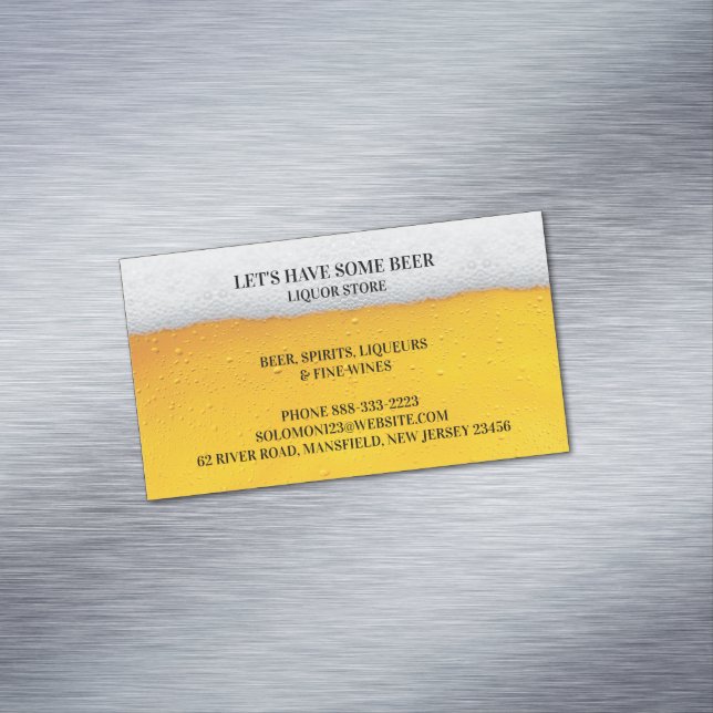 Liquor Beer Business Card Magnet (In Situ)