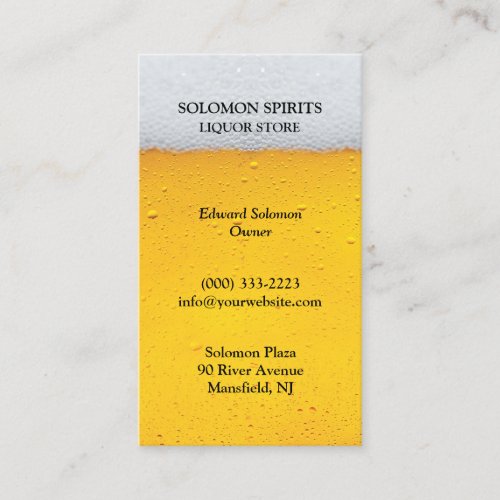 Liquor Beer Store Business Card