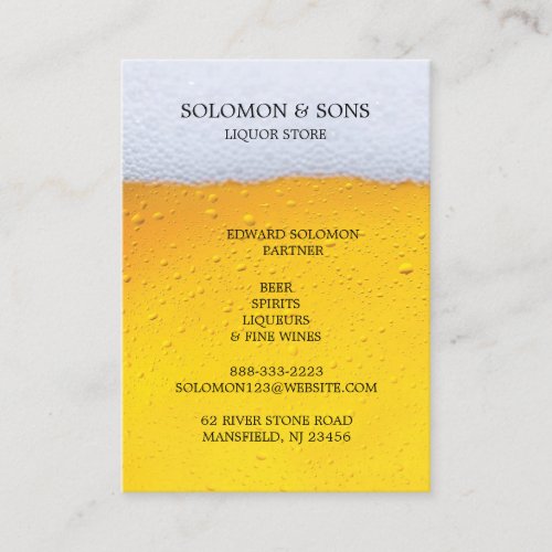 Liquor Beer Store Chubby Business Card