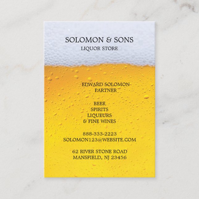 Liquor Beer Store Chubby Business Card Template (Front)