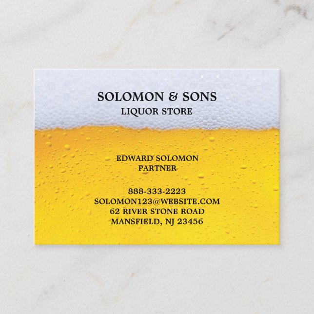 Liquor Beer Store Chubby Business Card Template (Front)
