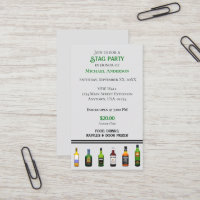 Liquor Bottle Stag Party Ticket Invitation