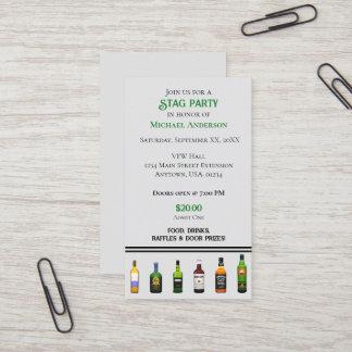 Liquor Bottle Stag Party Ticket Invitation