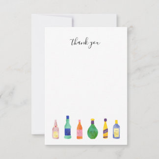 Liquor Bottle thank you note