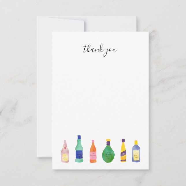 Liquor Bottle thank you note Card (Front)