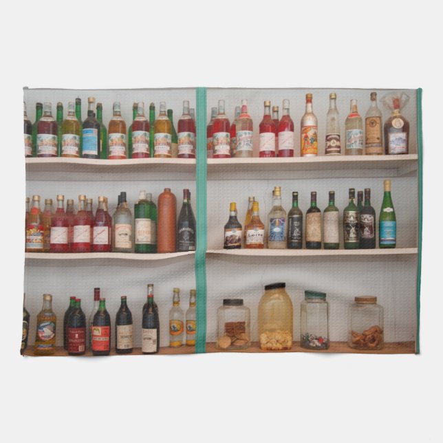 Liquor bottles kitchen towel (Horizontal)