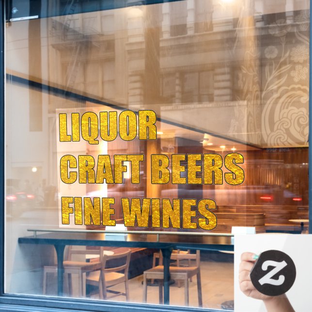 Liquor Craft Beer Fine Wines Shop Window Cling (Cafe Window)
