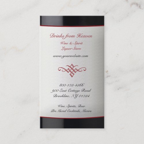 Liquor Wine Store Business Card