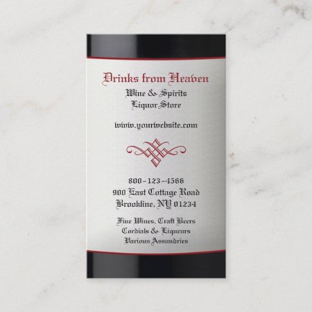 Liquor Wine Store Business Card