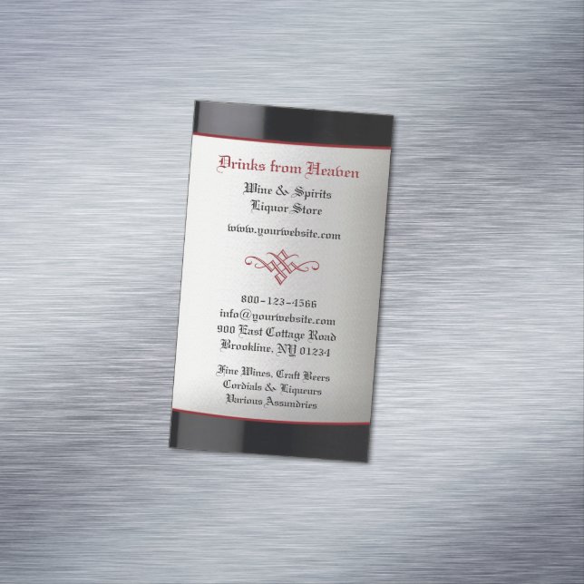 Liquor Wine Store Business Card Magnet (In Situ)