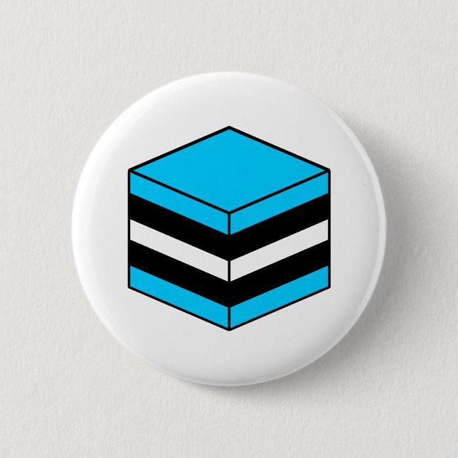 Liquorice All Sort - Blue, White and Black Button (Front)