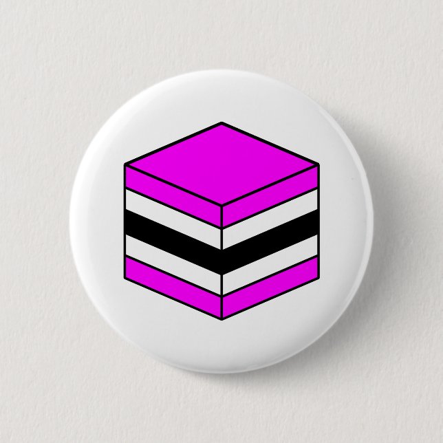 Liquorice All Sort - Magenta, White and Black 02 Button (Front)