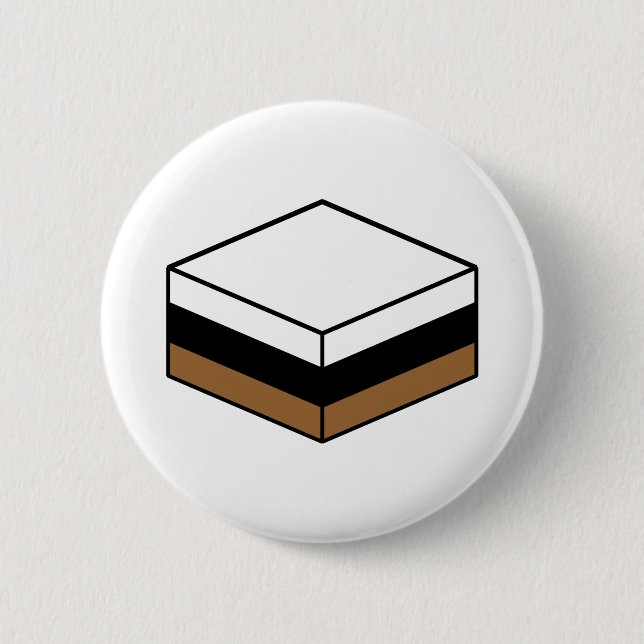 Liquorice All Sort - White, Black and Brown Button (Front)