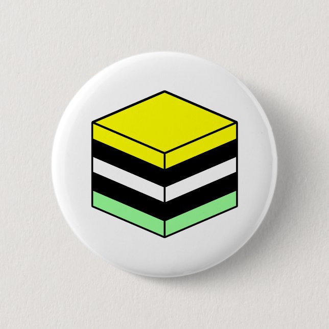 Liquorice All Sort - Yellow, Green, White & Black Button (Front)