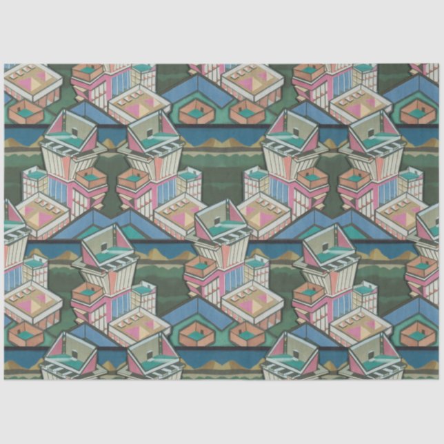 Liquorice allsorts 3D collage in suede Tissue Paper (Front)