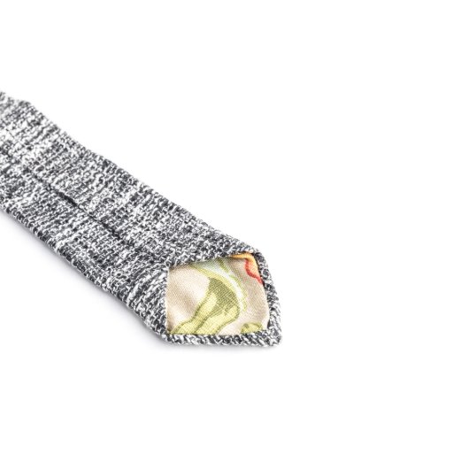 Liquorice Textured Cotton Weave Necktie (Back)