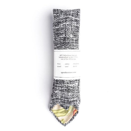 Liquorice Textured Cotton Weave Necktie (Back)