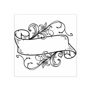 Lis Flower Art Deco Vintage Ribbon Scrapbooking Rubber Stamp