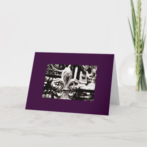 Lis flower Greeting Card on Purple Card