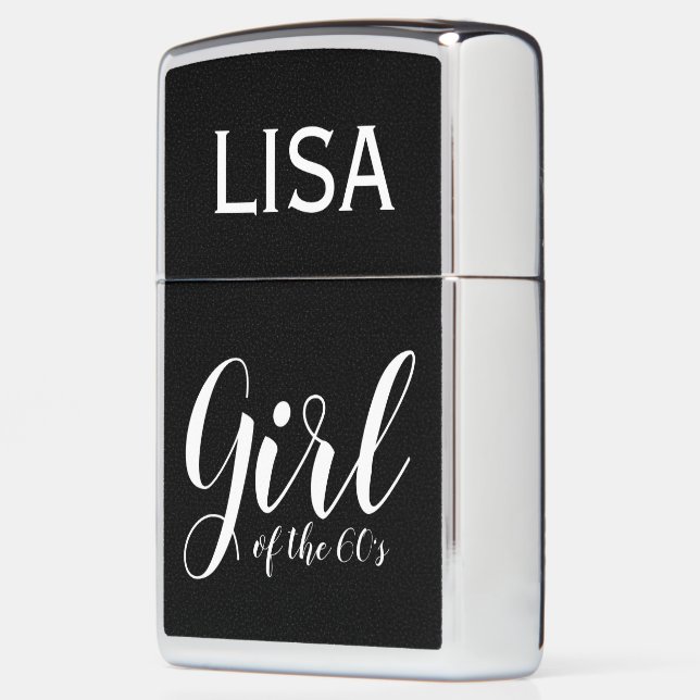 Lisa Girl of the Sixties Elegant Typography 1960s Zippo Lighter (Left)
