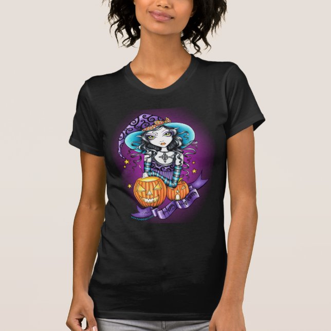 "Lisa" Halloween Pumpkin Witch Top (Front)