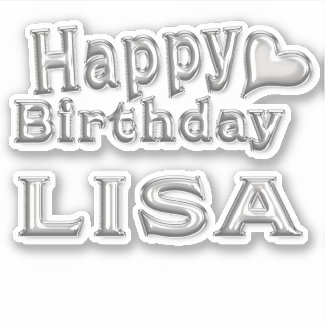 Lisa Happy Birthday silver Sticker (Front)