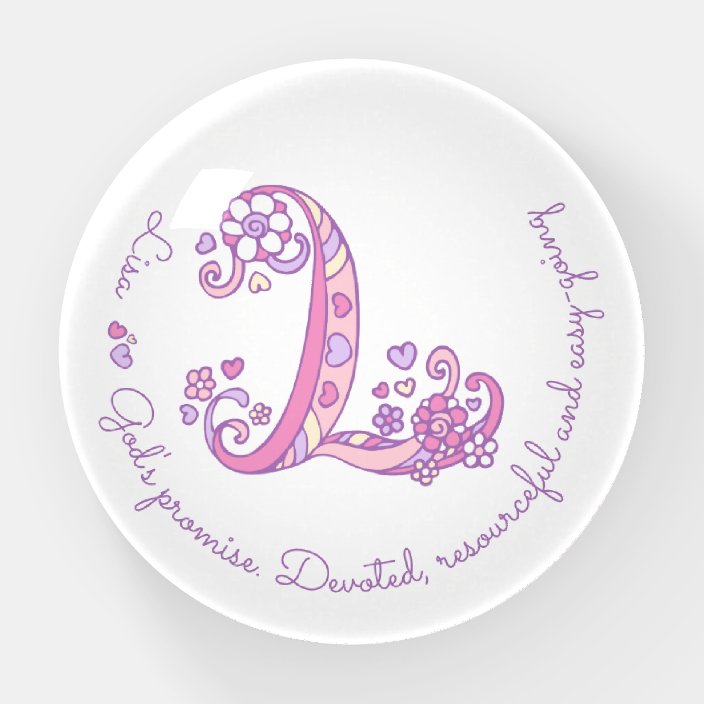 Lisa Letter L Doodle Art Name Meaning Paperweight Zazzle Com