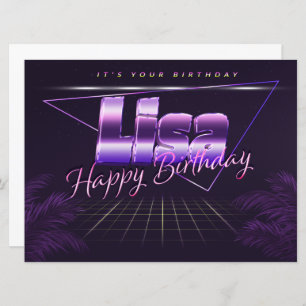 Lisa Name First name lila retro card Birthday