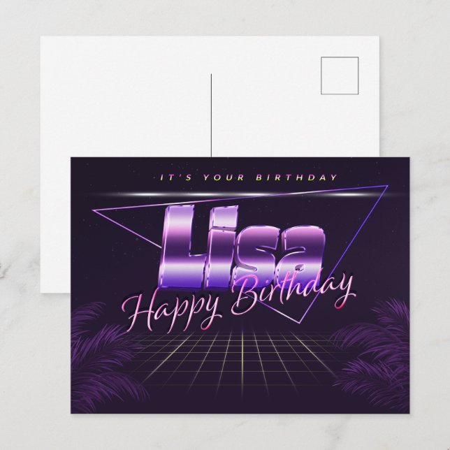 Lisa Name First name pura postcard birthday (Front/Back)