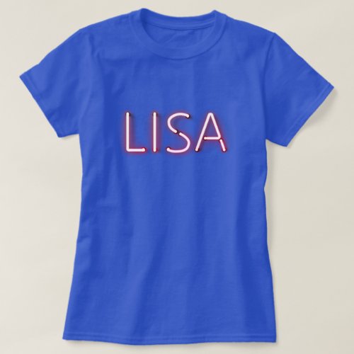 Lisa name glowing neon lights T_Shirt