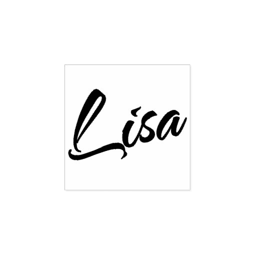 Lisa name in cursive script font lettering rubber stamp | Zazzle