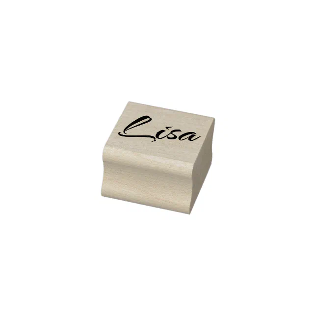 Lisa name in cursive script font lettering rubber stamp | Zazzle