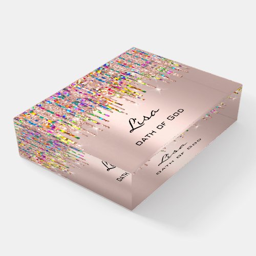 Lisa NAME MEANING Holograph Drips  Birthday Gift Paperweight