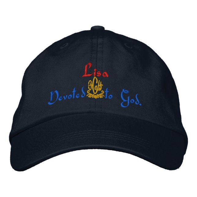 Lisa Name With German Meaning Navy Embroidered Baseball Hat (Front)