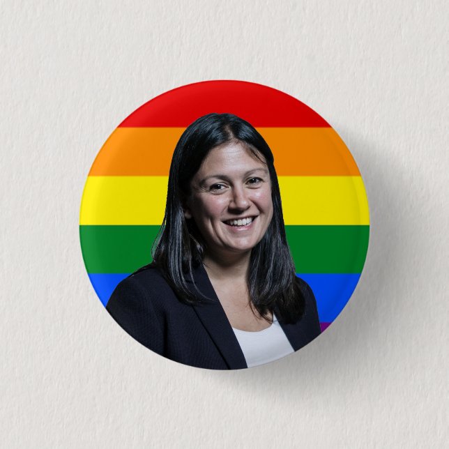 Lisa Nandy LGBT Badge Button (Front)