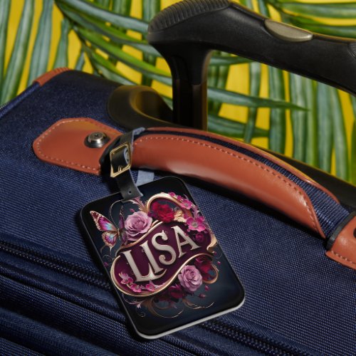 Lisas Floral Nameplate Luggage Tag