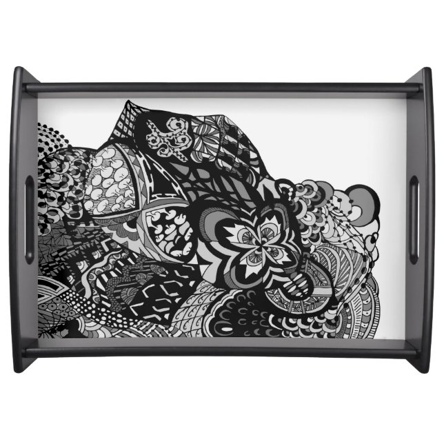 Lisa's Lion black and white tray (Front)