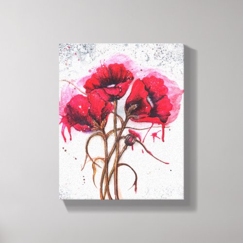 Lisas Red Poppies Canvas Print