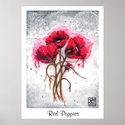 Lisas Red Poppies Print