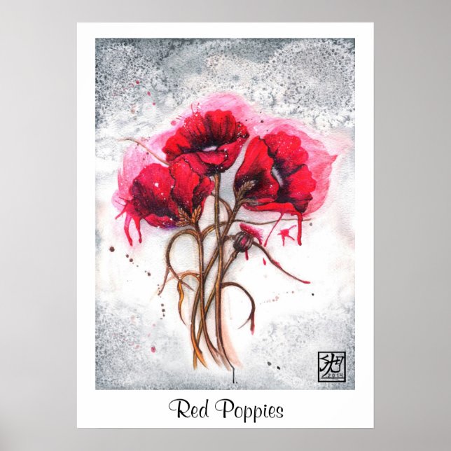 Lisa's Red Poppies Print (Front)