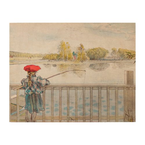 Lisbet Fishing by Carl Larsson Vintage Fine Art