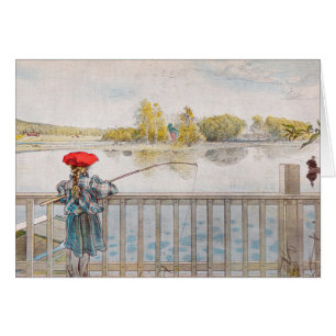 Lisbet Fishing by Carl Larsson, Vintage Fine Art Cards