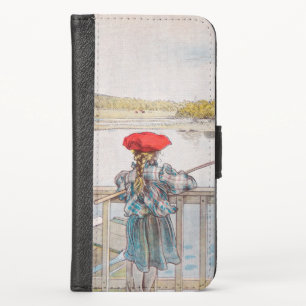 Lisbet Fishing by Carl Larsson, Vintage Fine Art iPhone X Wallet Case