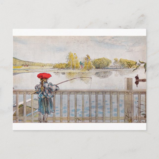 Lisbeth Fishing by Carl Larsson Postcard (Front)