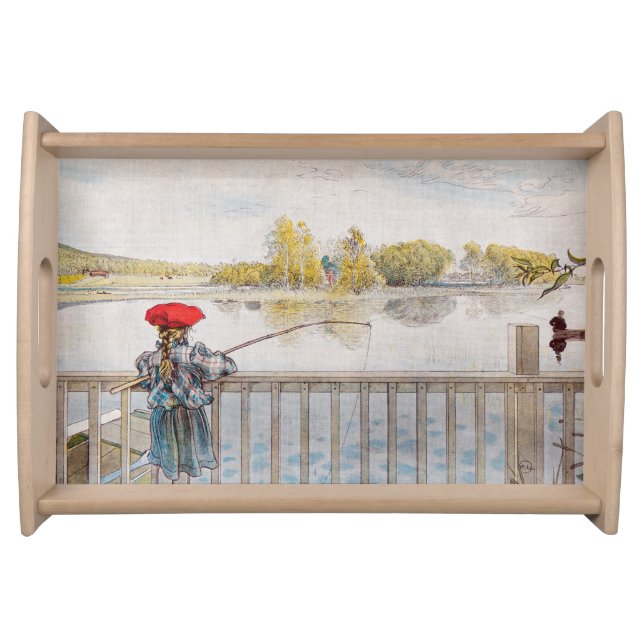 Lisbeth Fishing by Carl Larsson Serving Tray (Front)